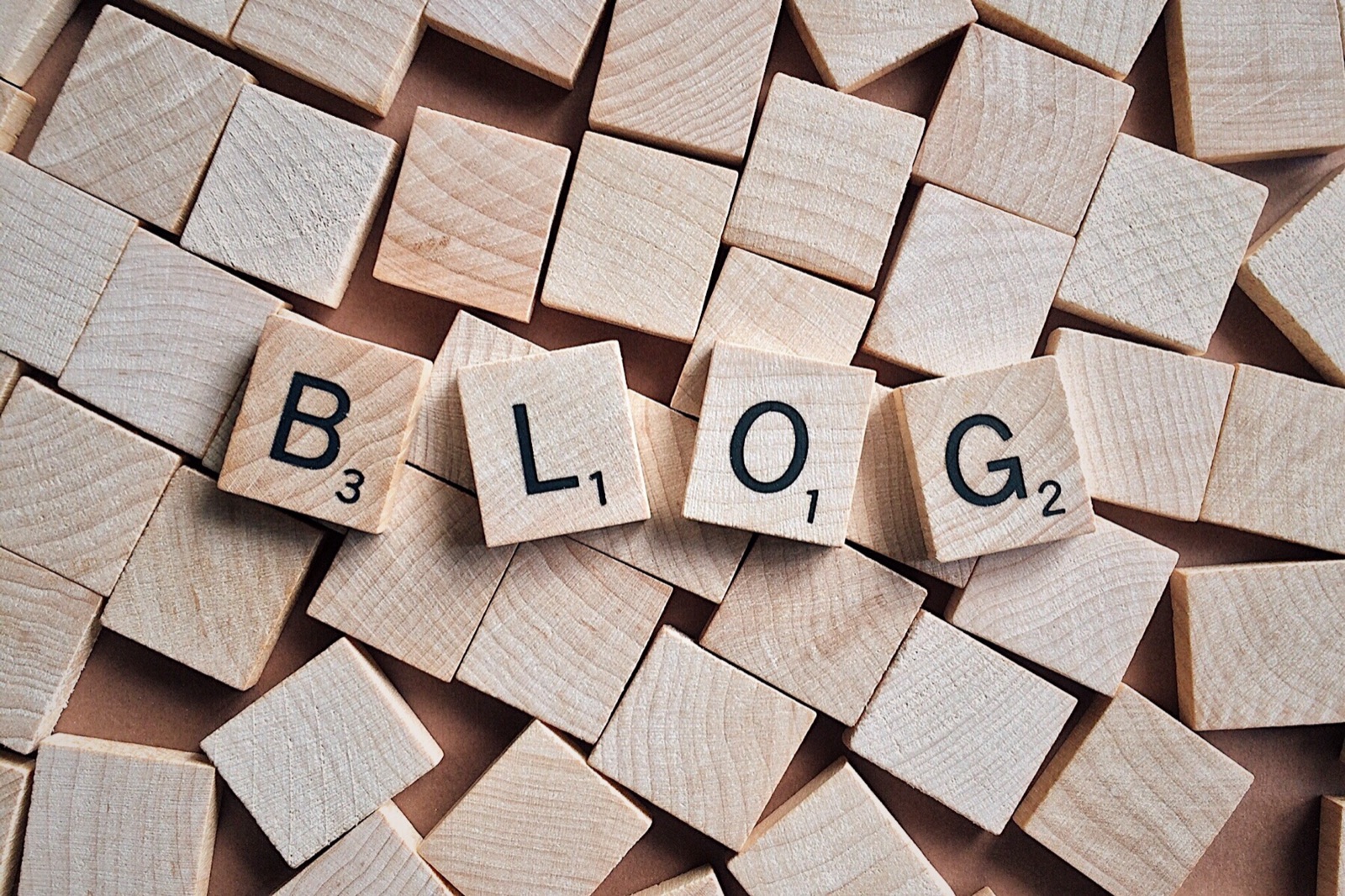 Scrabble tiles spelling the word BLOG